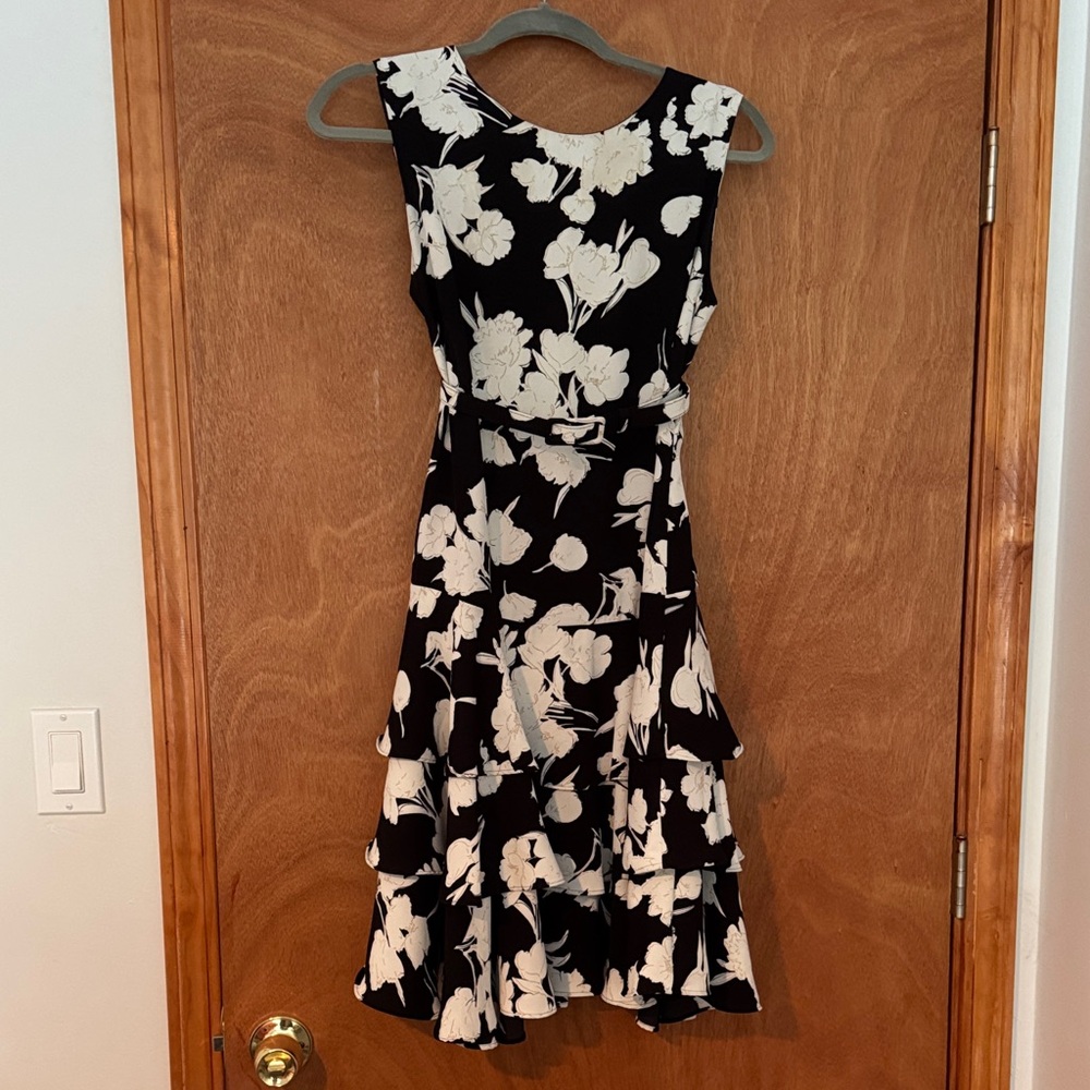 Lauren Ralph Lauren Black and White Asymmetrical Dress